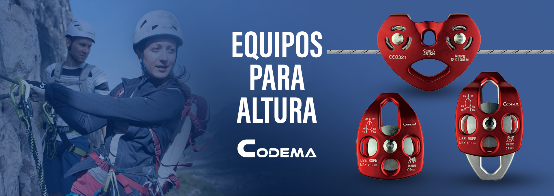 Accesorios de seguridad para trabajo en altura con sistemas anticaídas certificados