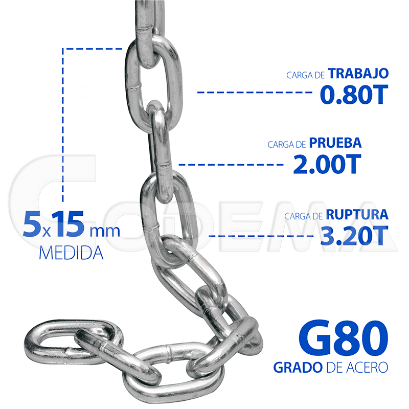 Cadena Galvanizada CODEMA 5x15mm