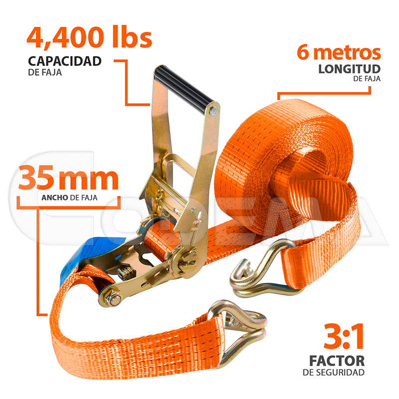 Faja Ratchet 1.5 Pulgadas CODEMA