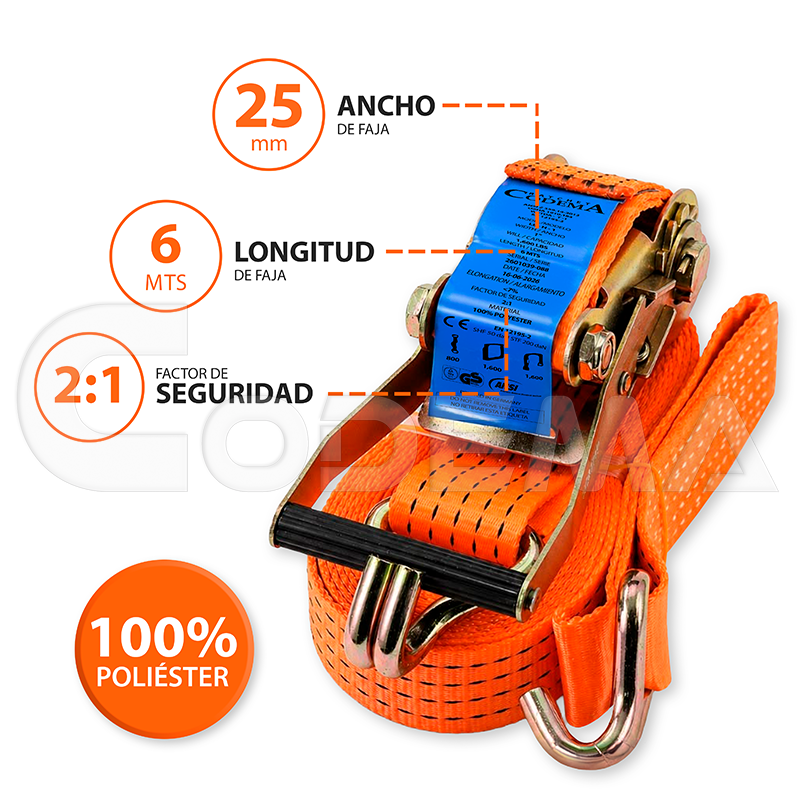 Faja de Ajuste Ratchet 1 Pulgada CODEMA