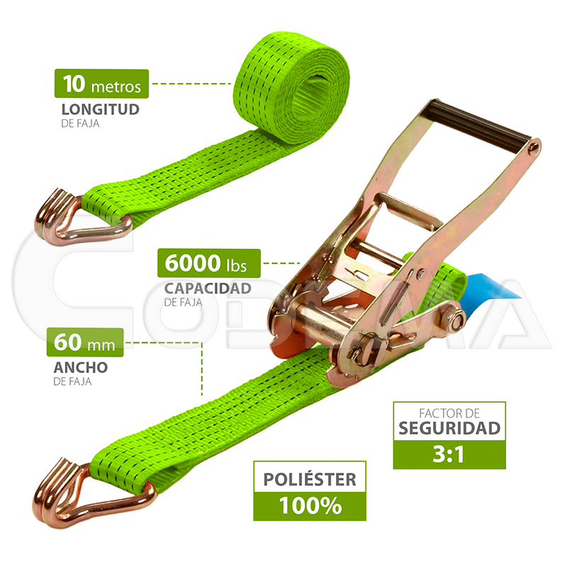 Faja Ratchet 2 Pulgadas CODEMA