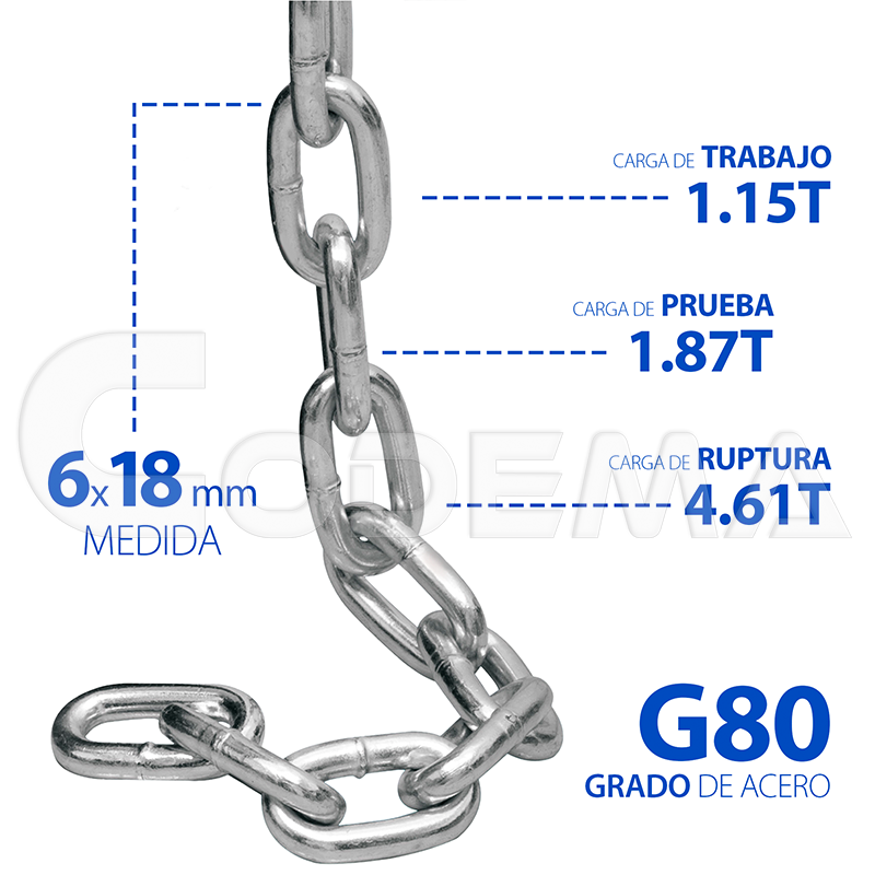 Cadena Galvanizada CODEMA 6x18mm