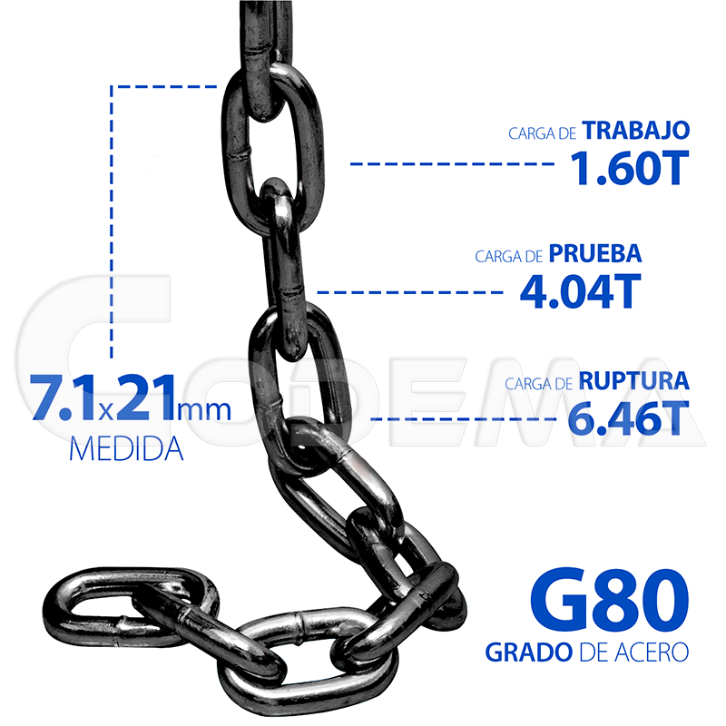 Cadena de Acero Tecle 7.1x21mm
