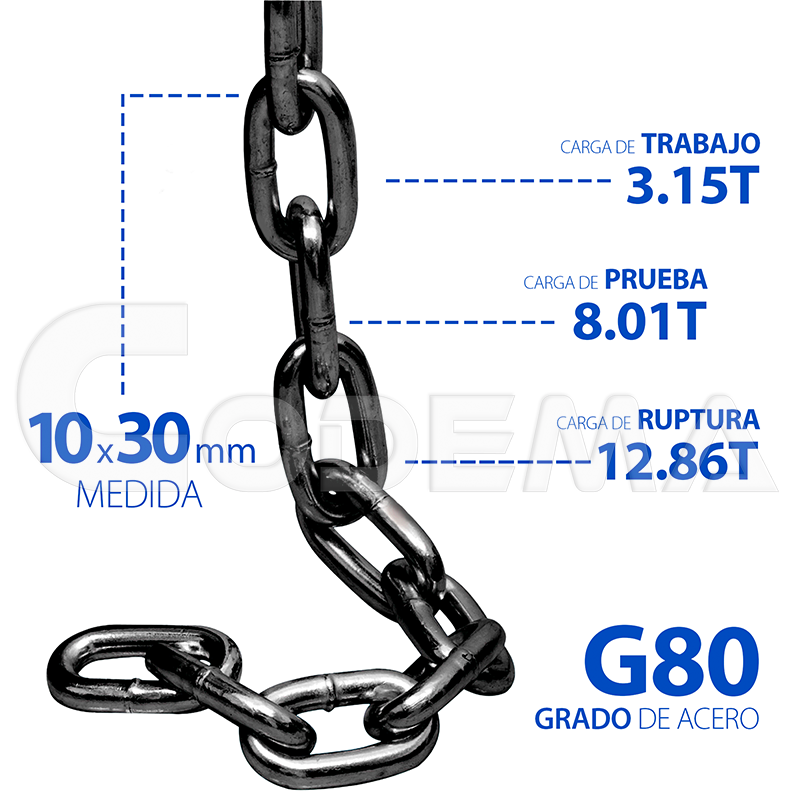 Cadena Industrial 10 x 30 mm