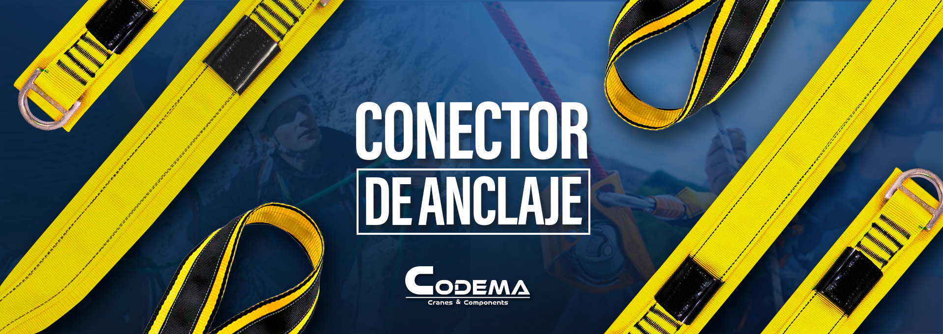 Conector de anclaje industrial para línea de vida y trabajo en altura