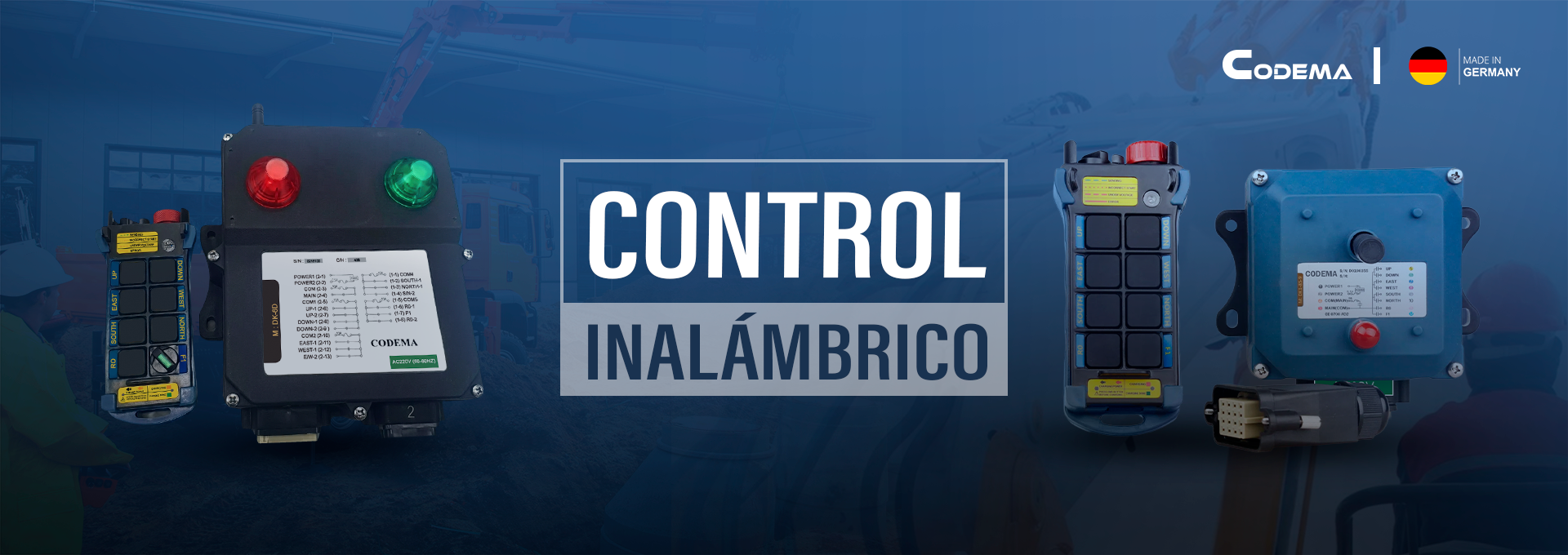 Control remoto inalámbrico industrial Codema para puente grúa