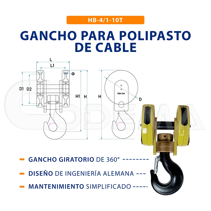 Gancho para Polipasto 10T CODEMA