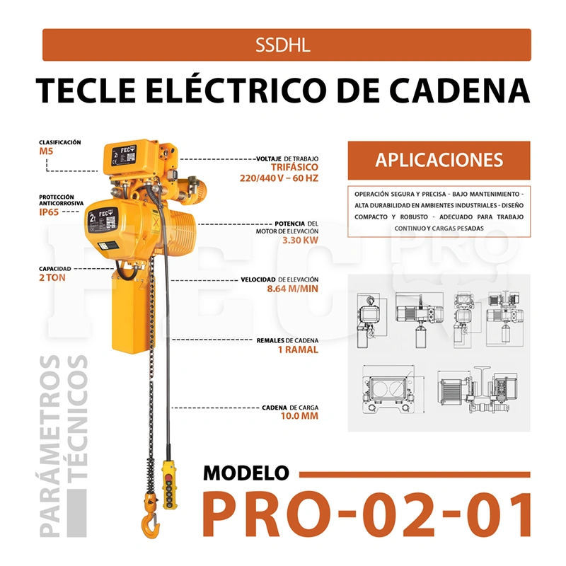 Tecle Eléctrico FEC 2 Ton