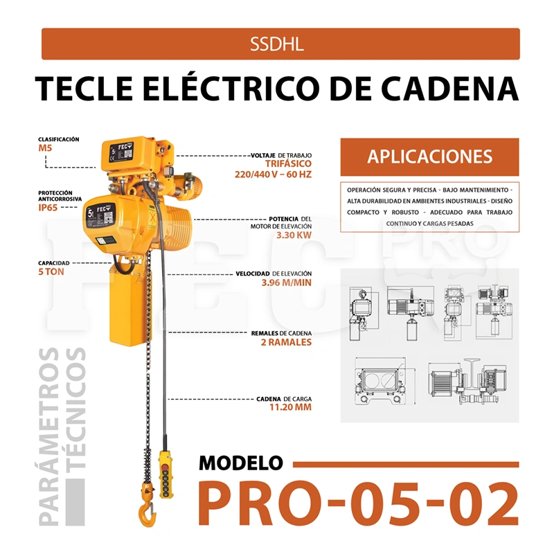 Tecle Eléctrico FEC 5 Toneladas